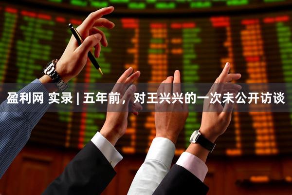 盈利网 实录 | 五年前，对王兴兴的一次未公开访谈